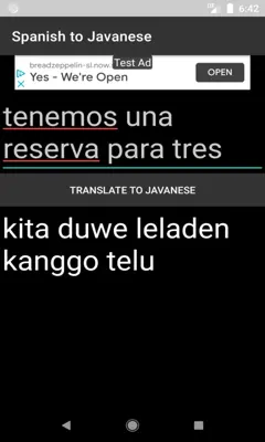 Spanish to Javanese Translator android App screenshot 0