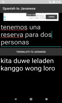 Spanish to Javanese Translator android App screenshot 1