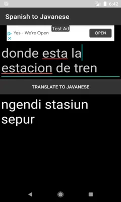 Spanish to Javanese Translator android App screenshot 3